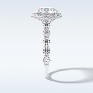 Elegant 3.0 CT Double Halo & Pave  Engagement Ring Featuring Round Moissanite
