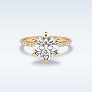 3.0 CT Pave Engagement Ring Featuring Round Moissanite