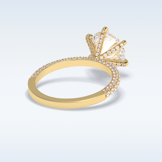 3.0 CT Pave Engagement Ring Featuring Round Moissanite