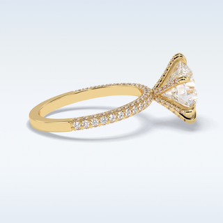 3.0 CT Pave Engagement Ring Featuring Round Moissanite
