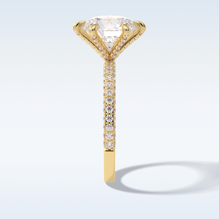 3.0 CT Pave Engagement Ring Featuring Round Moissanite