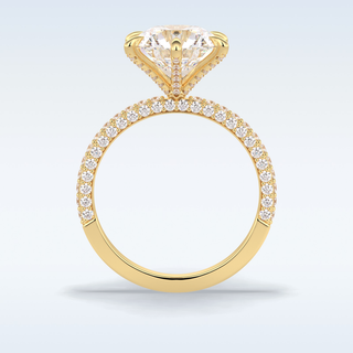 3.0 CT Pave Engagement Ring Featuring Round Moissanite