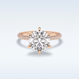 3.0 CT Pave Engagement Ring Featuring Round Moissanite