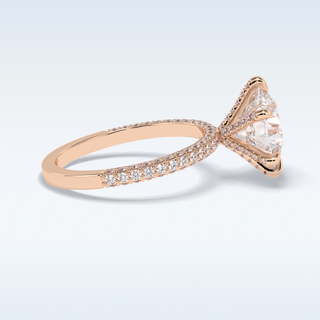3.0 CT Pave Engagement Ring Featuring Round Moissanite