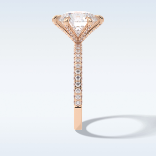 3.0 CT Pave Engagement Ring Featuring Round Moissanite