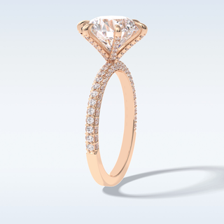 3.0 CT Pave Engagement Ring Featuring Round Moissanite