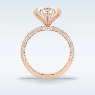3.0 CT Pave Engagement Ring Featuring Round Moissanite