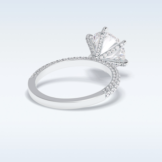 3.0 CT Pave Engagement Ring Featuring Round Moissanite