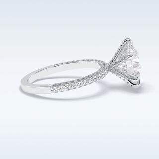 3.0 CT Pave Engagement Ring Featuring Round Moissanite