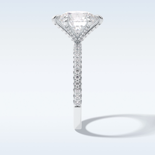 3.0 CT Pave Engagement Ring Featuring Round Moissanite
