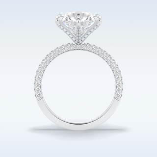 3.0 CT Pave Engagement Ring Featuring Round Moissanite