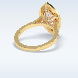 Elegant 2.05 CT Halo & Pave Engagement Ring Featuring Marquise Moissanite 9