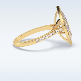 Elegant 2.05 CT Halo & Pave Engagement Ring Featuring Marquise Moissanite 10
