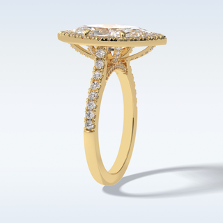 Elegant 2.05 CT Halo & Pave Engagement Ring Featuring Marquise Moissanite 12