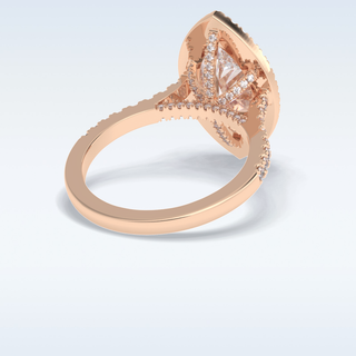 Elegant 2.05 CT Halo & Pave Engagement Ring Featuring Marquise Moissanite 16