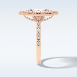 Elegant 2.05 CT Halo & Pave Engagement Ring Featuring Marquise Moissanite 18