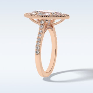 Elegant 2.05 CT Halo & Pave Engagement Ring Featuring Marquise Moissanite 19