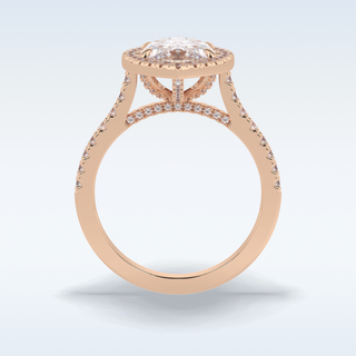 Elegant 2.05 CT Halo & Pave Engagement Ring Featuring Marquise Moissanite 21