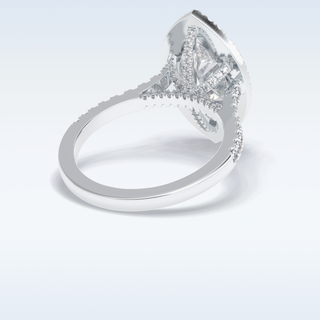 Elegant 2.05 CT Halo & Pave Engagement Ring Featuring Marquise Moissanite 2