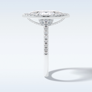 Elegant 2.05 CT Halo & Pave Engagement Ring Featuring Marquise Moissanite 4