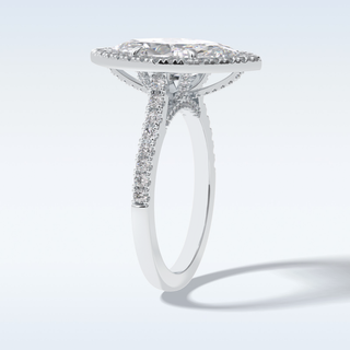 Elegant 2.05 CT Halo & Pave Engagement Ring Featuring Marquise Moissanite 5
