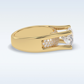 3.0 CT Pave Engagement Ring Featuring Oval Moissanite
