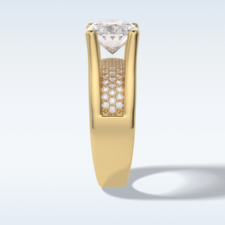 3.0 CT Pave Engagement Ring Featuring Oval Moissanite