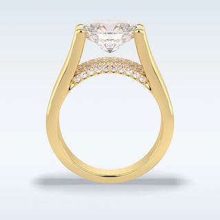 3.0 CT Pave Engagement Ring Featuring Oval Moissanite