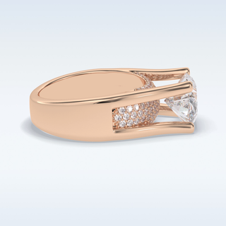 3.0 CT Pave Engagement Ring Featuring Oval Moissanite