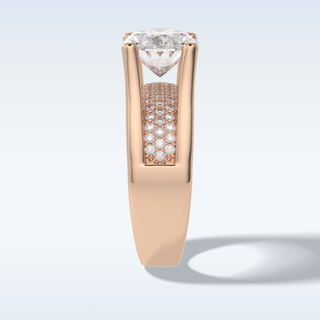 3.0 CT Pave Engagement Ring Featuring Oval Moissanite