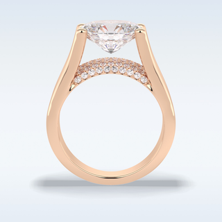 3.0 CT Pave Engagement Ring Featuring Oval Moissanite