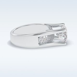 3.0 CT Pave Engagement Ring Featuring Oval Moissanite