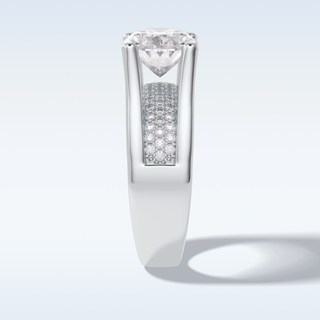 3.0 CT Pave Engagement Ring Featuring Oval Moissanite