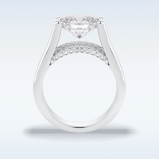 3.0 CT Pave Engagement Ring Featuring Oval Moissanite