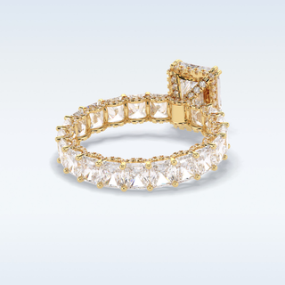 Elegant 3.0 CT Pave & Hidden Halo Engagement Ring Featuring Radiant Moissanite