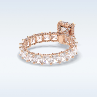 Elegant 3.0 CT Pave & Hidden Halo Engagement Ring Featuring Radiant Moissanite