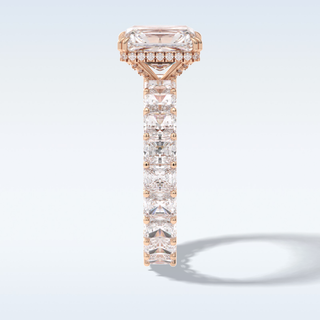 Elegant 3.0 CT Pave & Hidden Halo Engagement Ring Featuring Radiant Moissanite