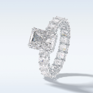 Elegant 3.0 CT Pave & Hidden Halo Engagement Ring Featuring Radiant Moissanite