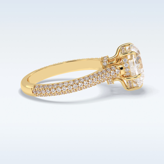 Elegant 3.0 CT Pave & Hidden Halo Engagement Ring Featuring Heart Moissanite