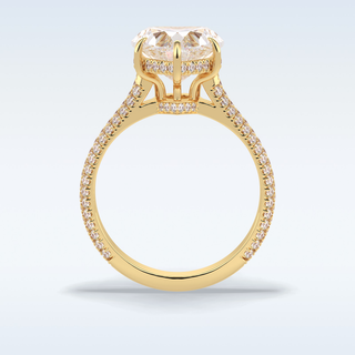 Elegant 3.0 CT Pave & Hidden Halo Engagement Ring Featuring Heart Moissanite