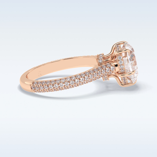 Elegant 3.0 CT Pave & Hidden Halo Engagement Ring Featuring Heart Moissanite