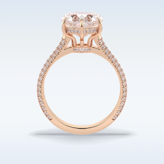 Elegant 3.0 CT Pave & Hidden Halo Engagement Ring Featuring Heart Moissanite