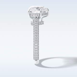 Elegant 3.0 CT Pave & Hidden Halo Engagement Ring Featuring Heart Moissanite
