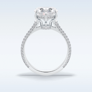 Elegant 3.0 CT Pave & Hidden Halo Engagement Ring Featuring Heart Moissanite