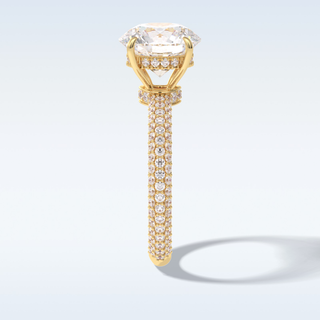 Elegant 3.0 CT Pave & Hidden Halo Engagement Ring Featuring Round Moissanite