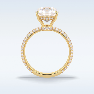 Elegant 3.0 CT Pave & Hidden Halo Engagement Ring Featuring Round Moissanite