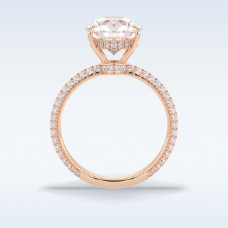 Elegant 3.0 CT Pave & Hidden Halo Engagement Ring Featuring Round Moissanite