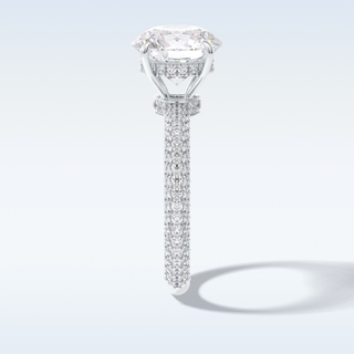 Elegant 3.0 CT Pave & Hidden Halo Engagement Ring Featuring Round Moissanite