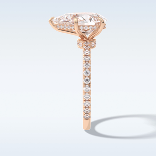 Elegant 3.05 CT Pave & Hidden Halo Engagement Ring Featuring Pear Moissanite