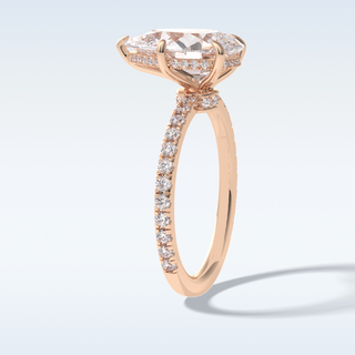 Elegant 3.05 CT Pave & Hidden Halo Engagement Ring Featuring Pear Moissanite